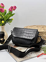 Сумка жіноча клатч Luck Sherrys стильна невелика сумочка через плече чорного кольору