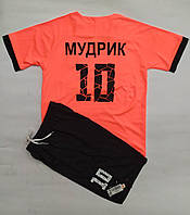 Футбольная форма детская Шахтер Мудрик 10 оранжево-черная/Shakhtar Mudryk 10/Mudryk футбольная форма детская