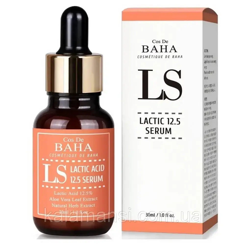 Сыворотка пилинг с молочной кислотой 12,5% Cos De Baha LS Lactic Acid Serum 30 мл