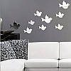 Акрилові дзеркальні наклейки на стіну Птахи дзеркальні набір 9 шт (від 8.5 до 13 см) Б154-9 срібло, фото 6