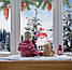 Новорічна наклейка Добрий гном (різдво новий рік ялинові гілки шишки сніг) матова Набір S, фото 3