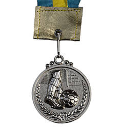 Спортивна нагорода медаль зі стрічкою d = 50 мм (2 місце срібло) Футбол