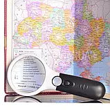 Лупа ручна 6903AB з LED підсвічуванням, діаметр першої лінзи 90мм 2.5X, діаметр другої лінзи 22мм 45X, фото 2