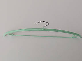 Плічка вішалки тремпеля металевий в силіконовому покритті зеленого кольору, довжина 42 см, фото 2