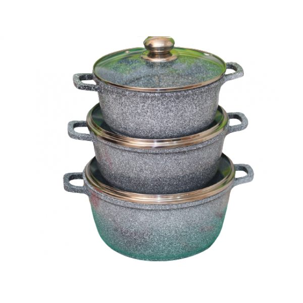 Набір каструль Benson BN-383 із гранітним антипригарним покриттям 6 предметів
