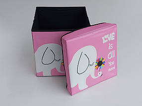 Коробка-органайзер KP30 Ш 30*Д 30*В 30  см. Колір рожевий для зберігання одягу, взуття чи невеликих предметів, фото 3