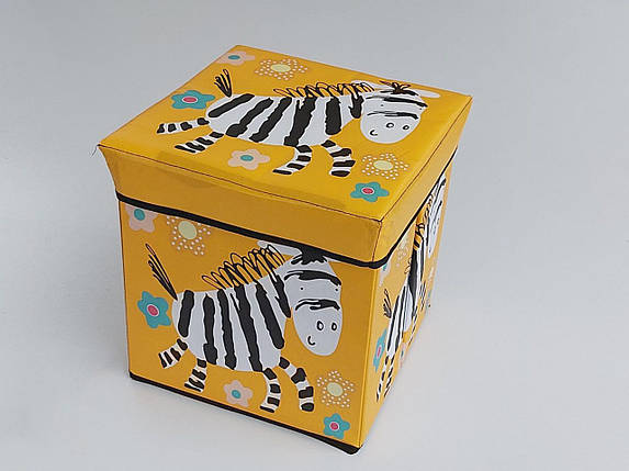 Коробка-органайзер KP30 Ш 30*Д 30*В 30  см. Колір жовтий для зберігання одягу, взуття чи невеликих предметів, фото 2