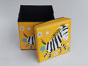 Коробка-органайзер KP30 Ш 30*Д 30*В 30  см. Колір жовтий для зберігання одягу, взуття чи невеликих предметів, фото 2