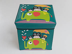Коробка-органайзер KP30 Ш 30*Д 30*В 30  см. Колір зелений для зберігання одягу, взуття чи невеликих предметів, фото 2