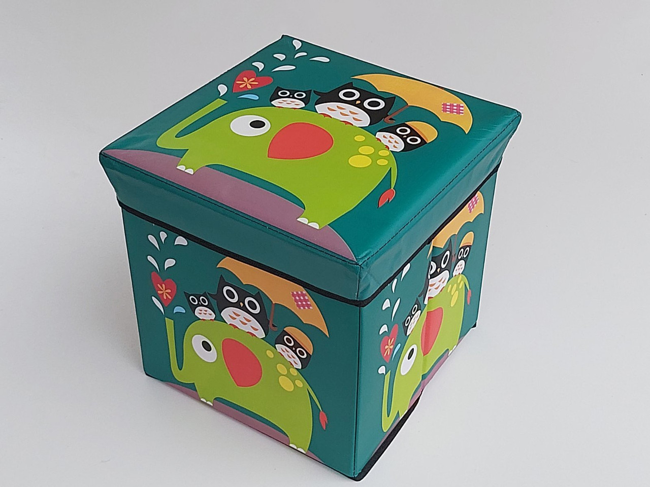 Коробка-органайзер KP30 Ш 30*Д 30*В 30  см. Колір зелений для зберігання одягу, взуття чи невеликих предметів