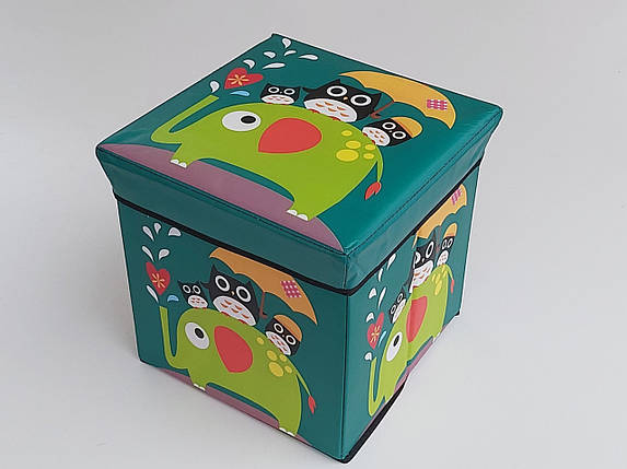Коробка-органайзер KP30 Ш 30*Д 30*В 30  см. Колір зелений для зберігання одягу, взуття чи невеликих предметів, фото 2