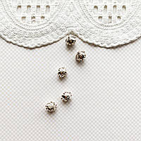 Срібло з о.Балі Бусіна кругла "Квіткові візерунки" 12 мм