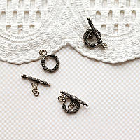 Срібло з о.Балі Застібка тогл "Морська мотузка" кільце - 15 мм паличка - 25 мм