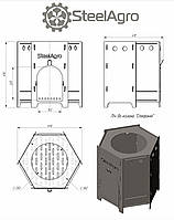 Розбірна піч-мангал до казана Стефанія+ шампура (З ЖАРОМІЦНИМ ПОКРИТТЯМ), фото 9