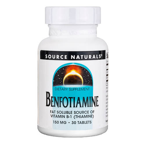 Бенфотиамин, 150 мг, Benfotiamine, Source Naturals, 30 таблеток (ID ...