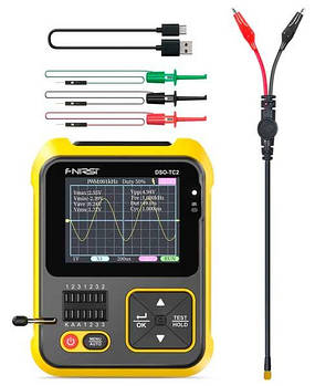 FNIRSI DSO-TC2 портативний осцилограф, 1 канал х 200 кГц, с функцією тестера компонентів,+ PWM генератор