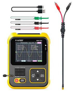FNIRSI DSO-TC2 портативний осцилограф, 1 канал х 200 кГц, с функцією тестера компонентів,+ PWM генератор