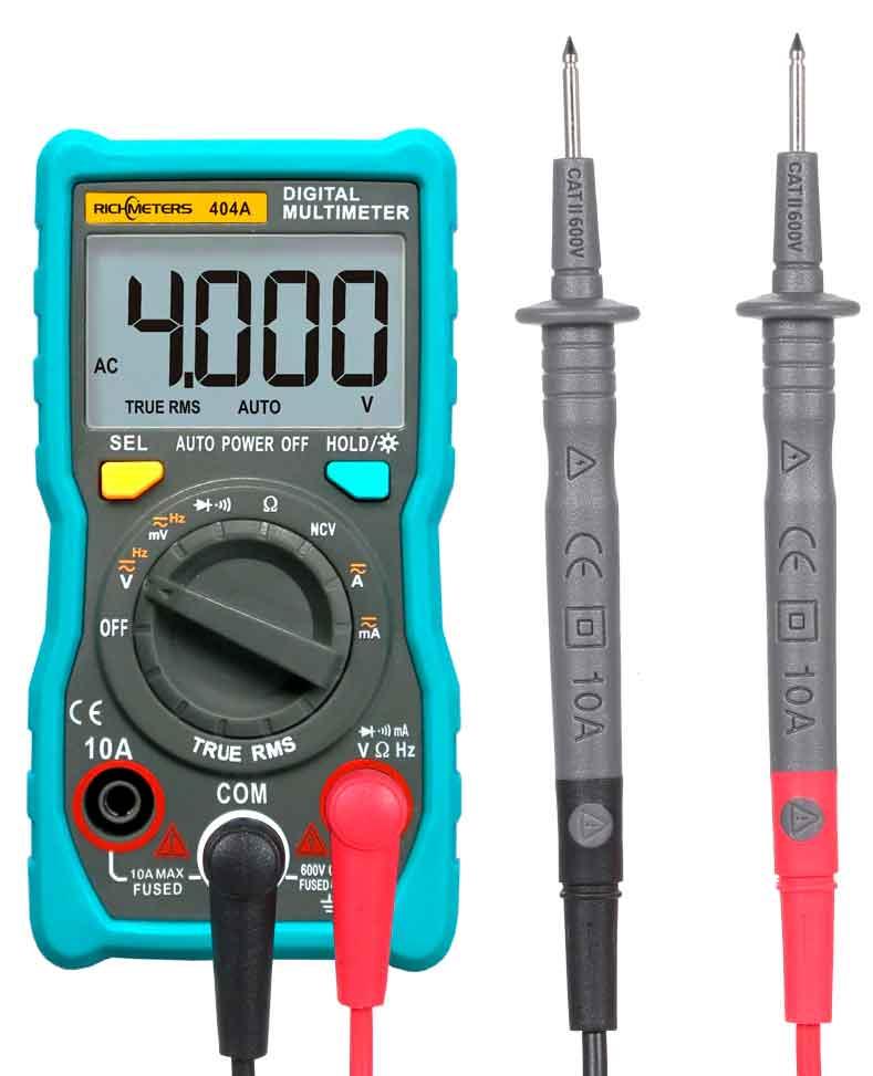 Richmeters, RM404A, мультиметр TrueRMS, похибка: ±0,5%, відліків: 4000, напруга AC/DC 600V: струм: AC/DC 10А,