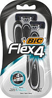 Одноразовые станки мужские BIC Flex 4 3шт.