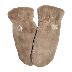 Жіночі світло-коричневі теплі хутряні рукавиці