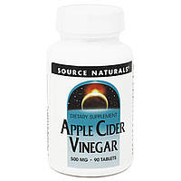 Яблочный Уксус, 500мг, Apple Cider Vinegar, Source Naturals, 90 таблеток