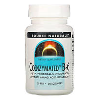 Коэнзим Витамина B6, 25 мг, Coenzymated™ Vitamin B6, Source Naturals, 30 таблеток для рассасывания