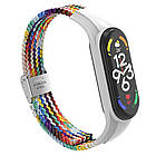 Ремінець Braided Nylon Strap для Xiaomi Mi Band 3 / 4 / 5 / 6 / 7 Rainbow, фото 4