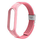 Ремінець Braided Nylon Strap для Xiaomi Mi Band 3 / 4 / 5 / 6 / 7 Pink, фото 3