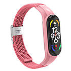 Ремінець Braided Nylon Strap для Xiaomi Mi Band 3 / 4 / 5 / 6 / 7 Pink, фото 5