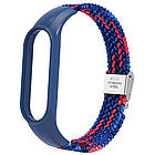 Ремінець Braided Nylon Strap для Xiaomi Mi Band 3 / 4 / 5 / 6 / 7 Blue Red, фото 3