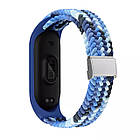 Ремінець Braided Nylon Strap для Xiaomi Mi Band 3 / 4 / 5 / 6 / 7 Navy Blue, фото 3