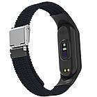 Ремінець Braided Nylon Strap для Xiaomi Mi Band 3 / 4 / 5 / 6 / 7 Charcoal, фото 4