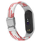 Ремінець Braided Nylon Strap для Xiaomi Mi Band 3 / 4 / 5 / 6 / 7 White Pink, фото 5