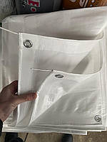 Тент посилений щільний 4х6м. Білий. Від дощу, снігу, для тіні. "Hard"(універсальний).200 г\м2.