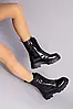 Жіночі демісезонні черевики ShoesBand Чорні натуральні шкіряні наплак на шнурках і з замком всередині байка 40 (25,5-26 см), фото 6
