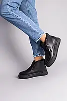 Женские зимние ботинки ShoesBand Черные натуральные кожаные внутри полушерсть 37 (24 см) (S73701-2з)