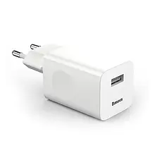 Адаптер живлення для телефона Baseus CCALL-BX02 White (1xUSB 3A ) QC 3.0