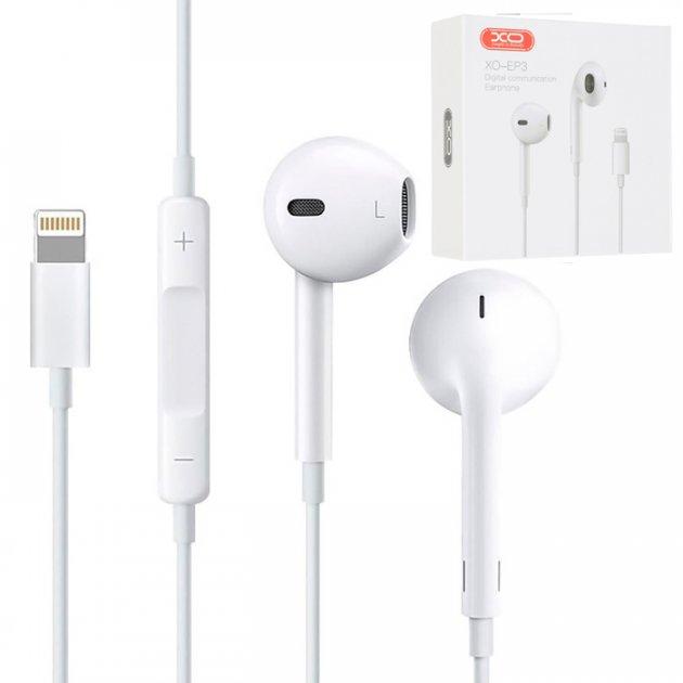 Навушники XO EP3 Lightning earphone not bluetooth White