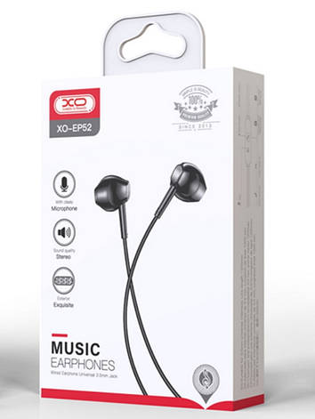 Навушники XO EP52 metal in-ear 3.5mm earphone Black, фото 3