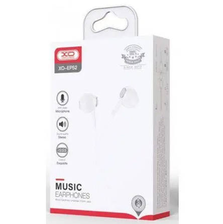 Навушники XO EP52 metal in-ear 3.5mm earphone White, фото 3