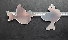 Акрилові дзеркальні наклейки на стіну Птахи дзеркальні набір 9 шт (від 8.5 до 13 см) Б154-9 срібло, фото 3