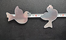 Акрилові дзеркальні наклейки на стіну Птахи дзеркальні набір 9 шт (від 8.5 до 13 см) Б154-9 срібло, фото 4