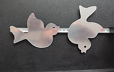 Акрилові дзеркальні наклейки на стіну Птахи дзеркальні набір 9 шт (від 8.5 до 13 см) Б154-9 срібло, фото 2