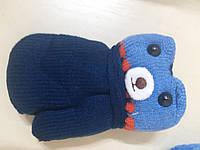 Теплі зимові вовняні рукавиці на хутрі для хлопчика дівчинки р.2 - 5 років