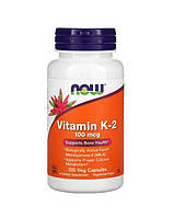 Витамин K2 для взрослых в растительных капсулах,100 мкг, Now Foods, 100 растительных капсул
