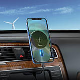 Автотримач з бездротовою зарядкою MagSafe Hoco CA91 для iPhone | Qi 5W-15W Max, фото 5