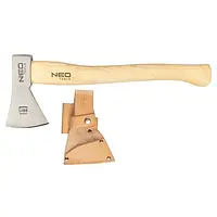 Топор Neo Tools Bushcraft обух 400 г, рукоятка из ясеня, кожаный чехол