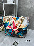 АКЦІЯ!  Якір — велика яскрава літня пляжна сумка, матеріал — льон (8065), фото 8