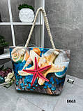 АКЦІЯ!  Якір — велика яскрава літня пляжна сумка, матеріал — льон (8067), фото 4