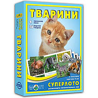 Гра "СУПЕРЛОТО "Тварини". 4 ігрових поля 170 х 170 мм + 36 карточок /4/ ТМ Энергия+